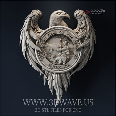 CALIFORNIA SEAL EAGLE 3d stl file for CNC